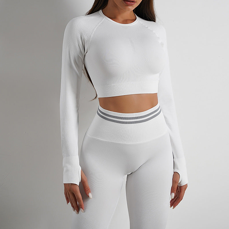 Gym Fitness Leggings And Long Sleeve Tops