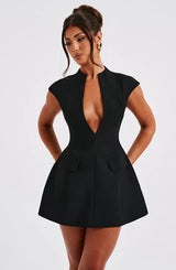 CLASSIC SURI MINI DRESS - BLACK